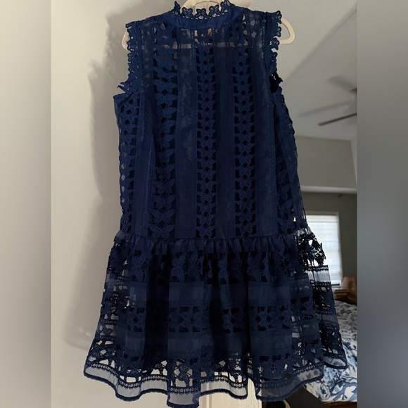 Nordstrom Blue Sleeveless Crew Neck Mini - Picture 3 of 7